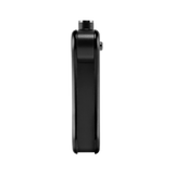 Back of black Hinge vape battery with 510 thread in use position