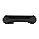 Side view of black Hinge vape battery with 510 thread in closed position