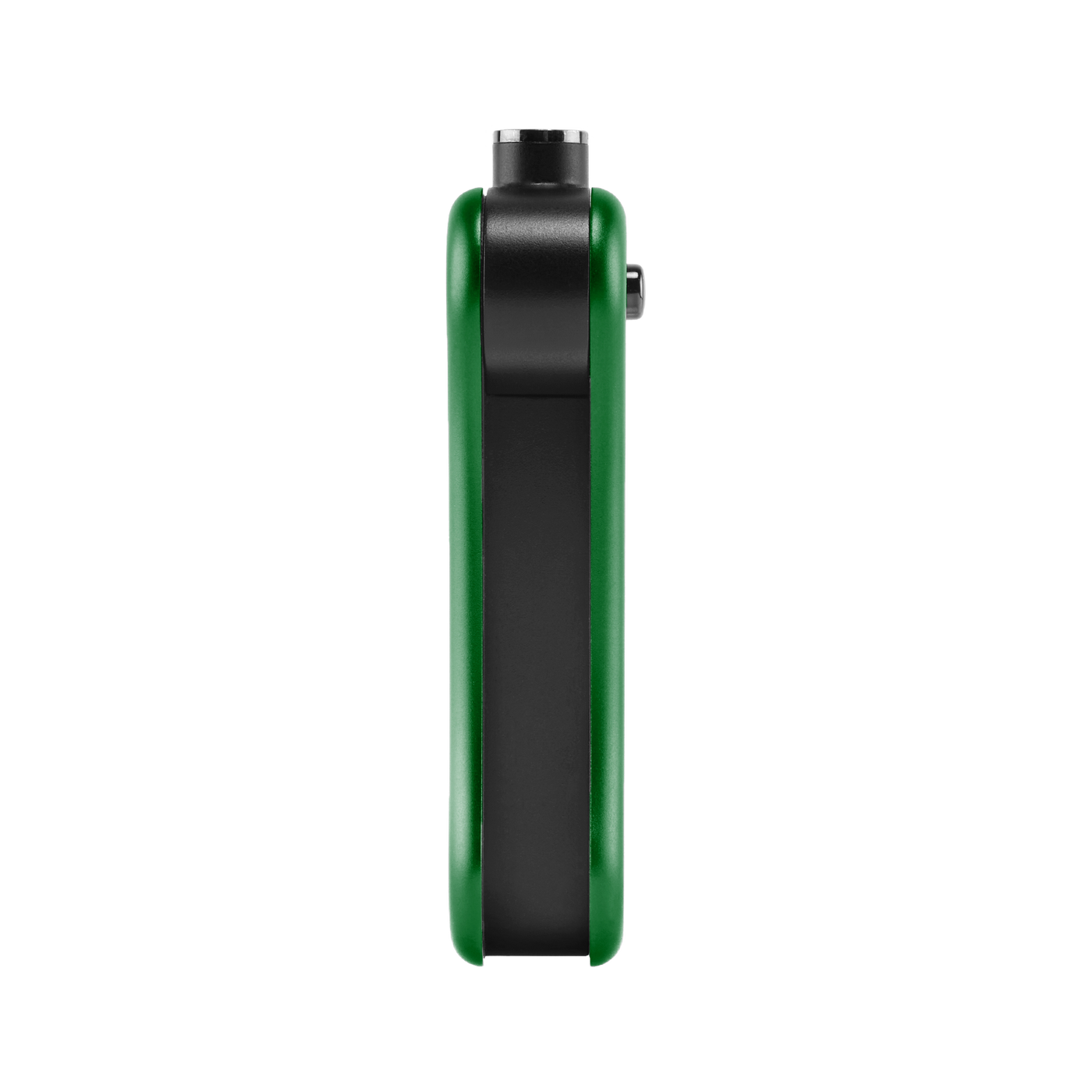 Back of green Ooze Hinge battery with 510 thread in use position