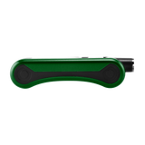 Side view of green Hinge vape battery with 510 thread in use position