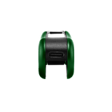 Bottom view of green Hinge vape battery to show the type-c port