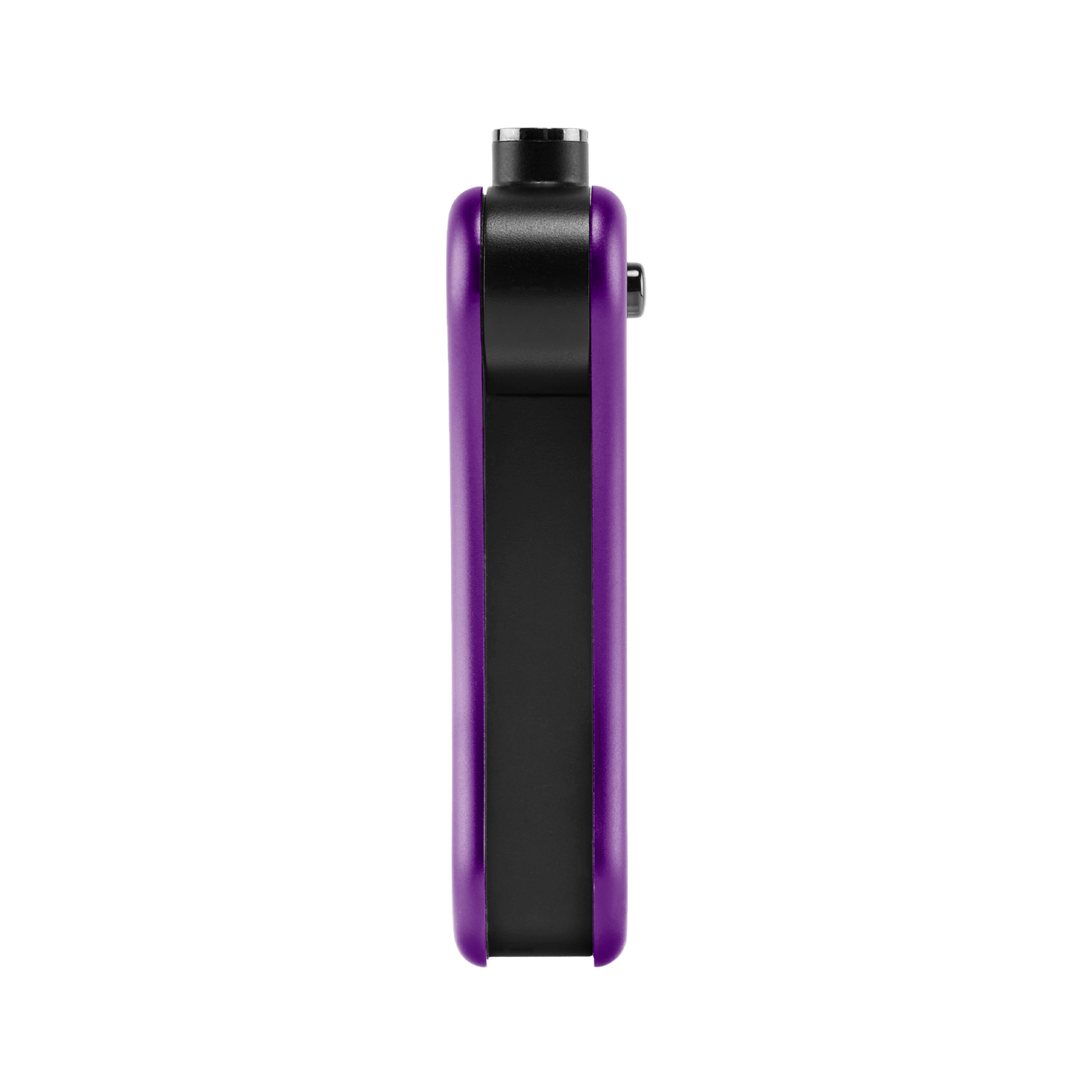 Back of purple Hinge vape battery with 510 thread in use position
