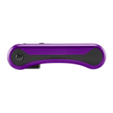 SIde view of purple Hinge battery with 510 thread in closed position