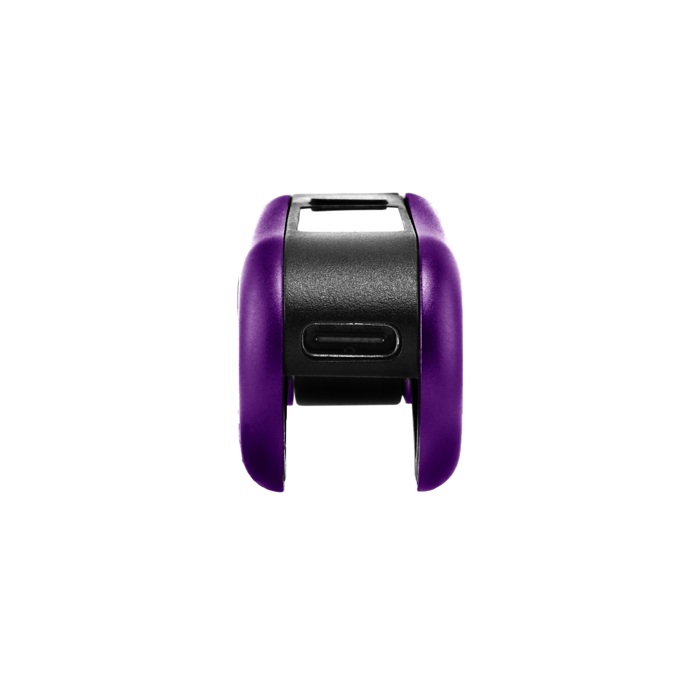 Bottom view of purple Hinge vape battery to show the type-c port