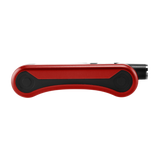 Side view of red Hinge vape battery with 510 thread in use position