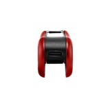 Bottom view of red Hinge vape battery to show type-c port