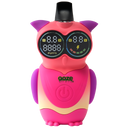 Pink Hoot vape device with eye screens turned on against white background.