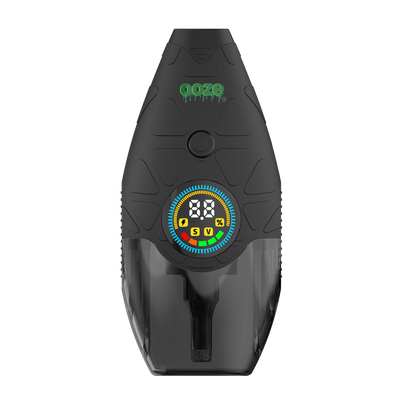 Black Hover vape device with digital display on a white background