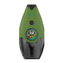 Front of green Hover device with screen turned on