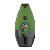 Front of green Hover device with screen turned on