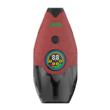 Red and black Hover device with digital display on a white background