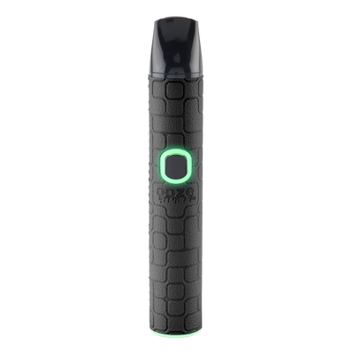 Black Pinch dry herb textured vape pen with green light on a white background