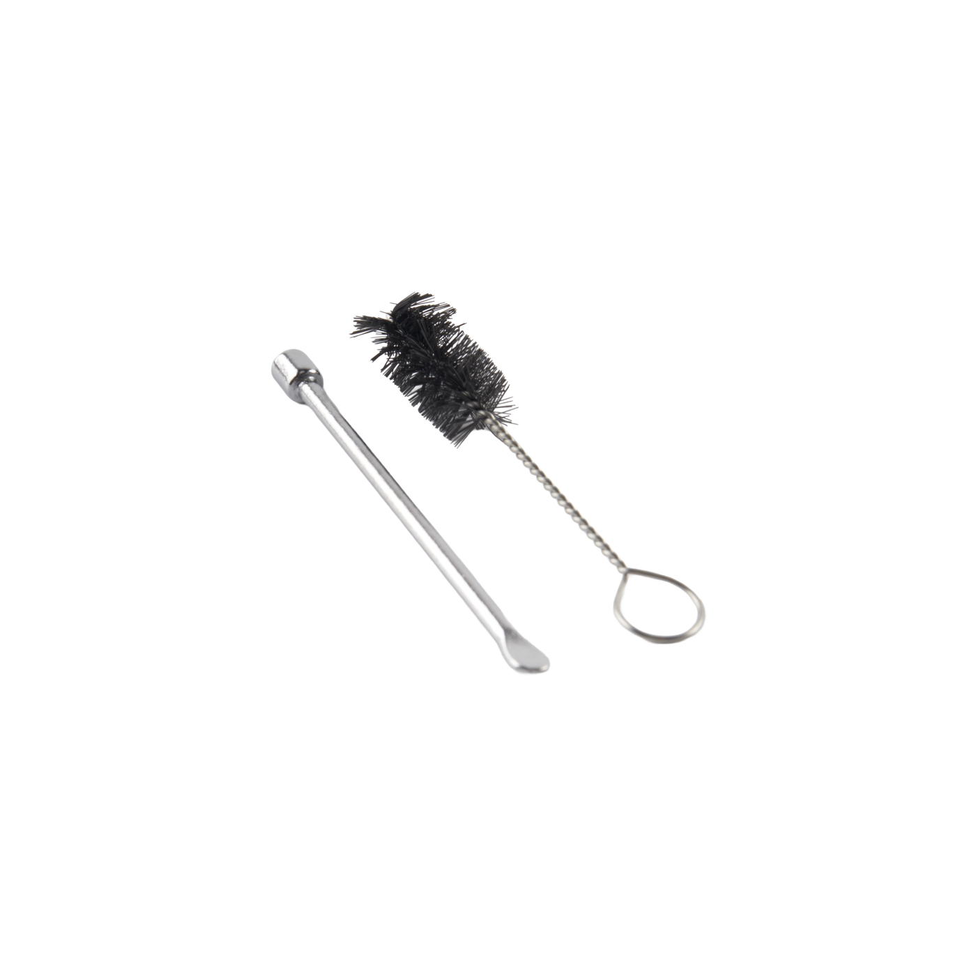 A small poker tool and brush that come with the Pinch dry herb vape