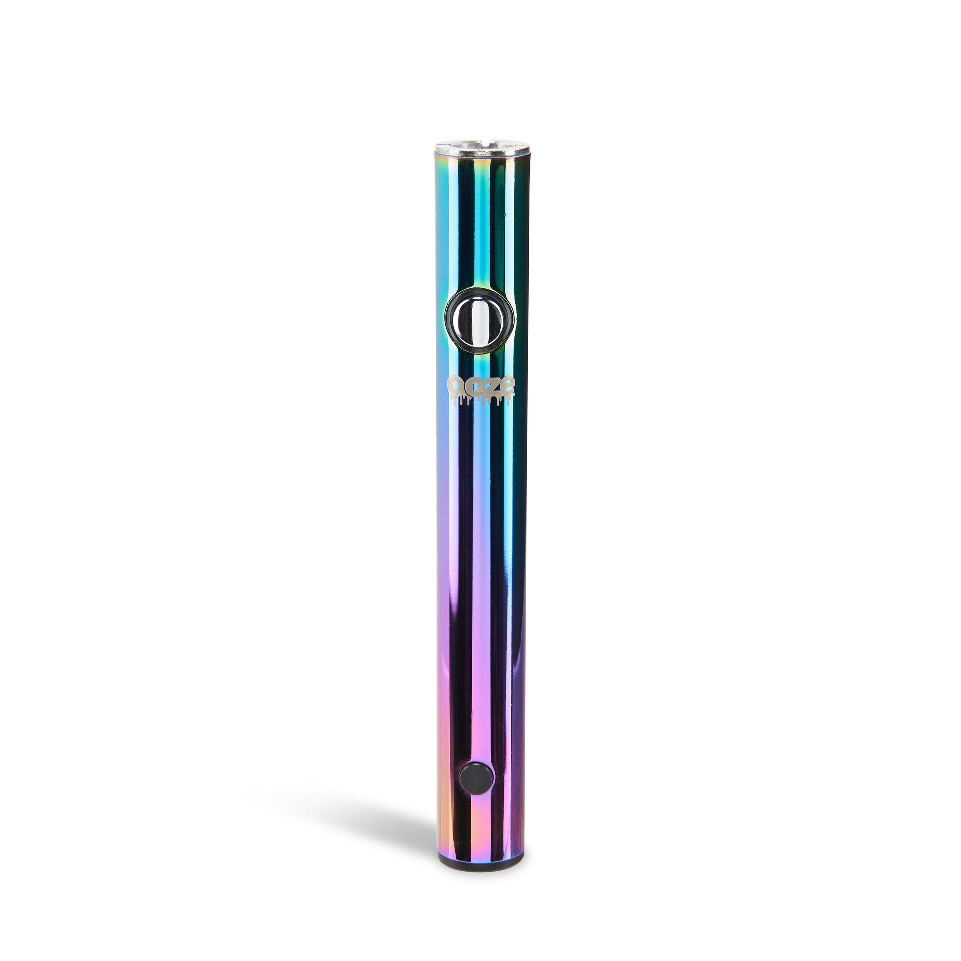 The rainbow Ooze Wink flashlight pen is standing straight upright