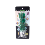10-pack blister package of Ooze green spiral birthday candles