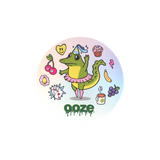 Cardboard Hotel Lucky coaster with the dancing alligator and other lucky charms