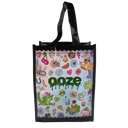 Front of the colorful Ooze Hotel Lucky large reusable grocery tote bag