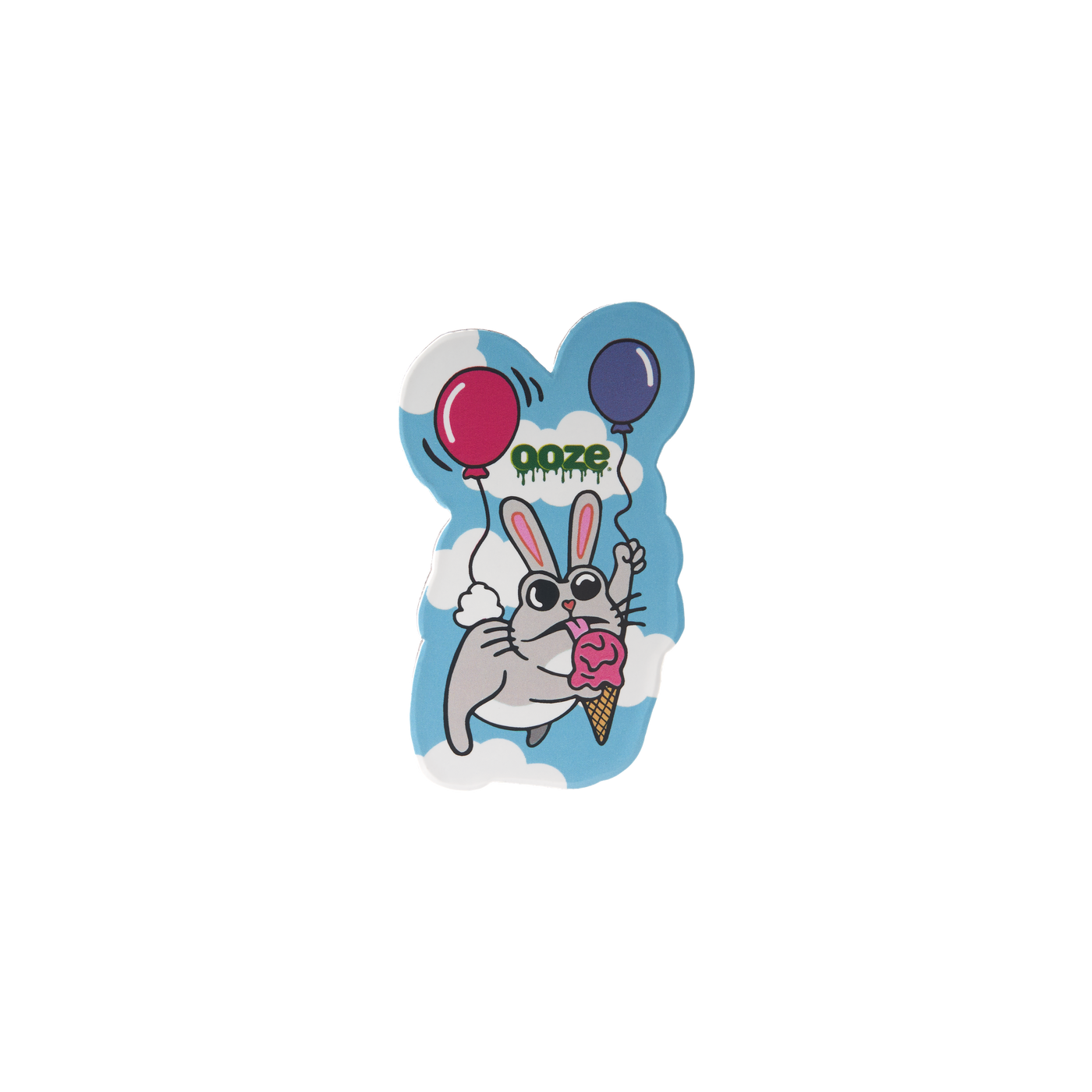 Ooze Hotel Lucky bunny magnet with two balloons and ice cream
