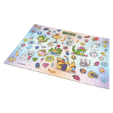 Angled view of the completed 500-piece Ooze Hotel Lucky puzzle