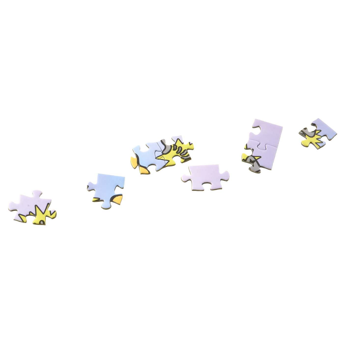 A few jigsaw pieces from the Ooze Hotel Lucky 500-piece puzzle