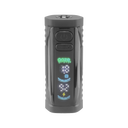 Front view of the black Ooze Runt Mini Battery with the screen turned on
