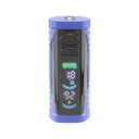 Front view of the blue Ooze Runt Mini Battery with the screen turned on