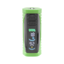 Front view of the green Ooze Runt Mini Battery with the screen turned on