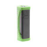 Angled view of the green Ooze Runt Mini Battery turned off