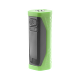 Angled view of the green Ooze Runt Mini Battery turned off