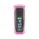 Front view of the pink Ooze Runt Mini Battery with the screen turned on