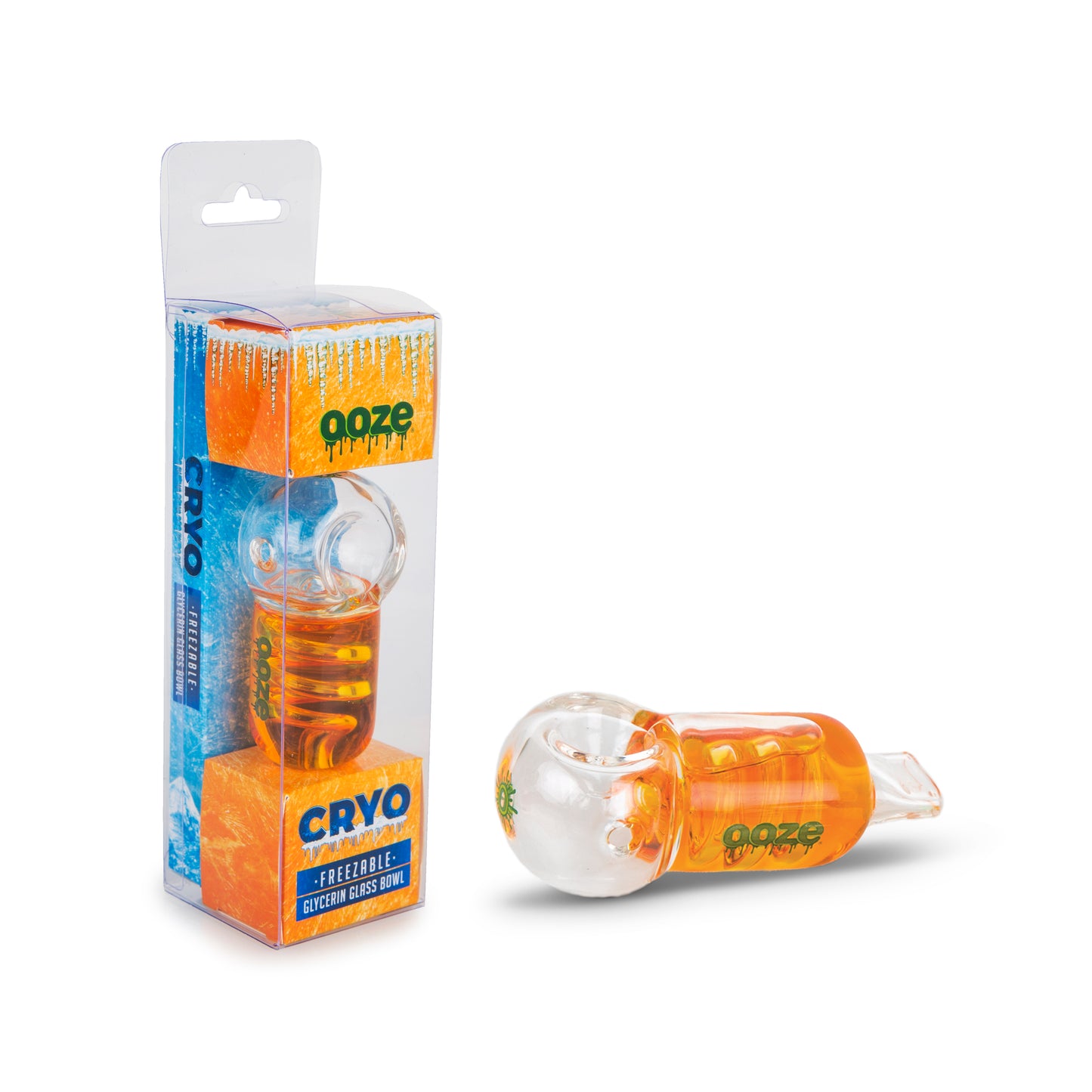 Ooze Cryo Freezable Glycerin Glass Bowl - Orange