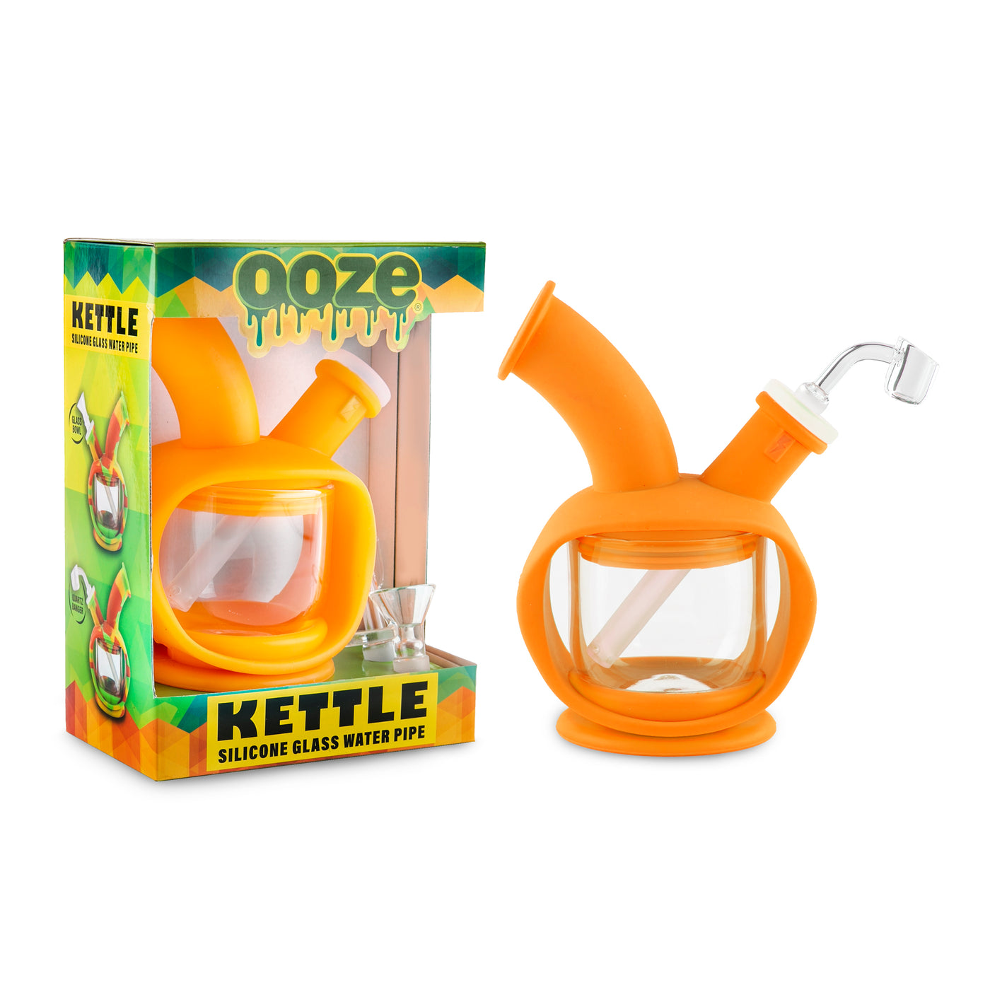 Ooze Kettle Silicone Water Bubbler & Dab Rig - Orange