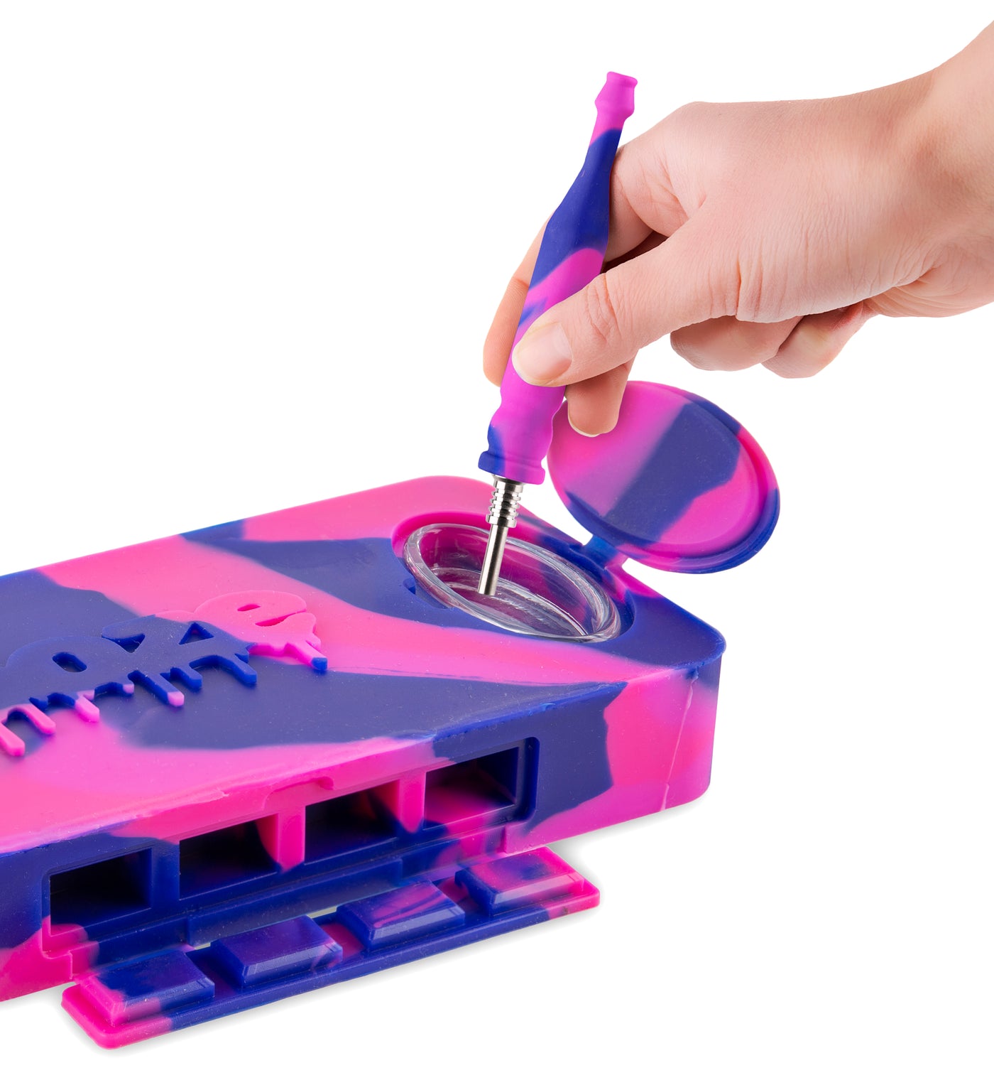 Ooze Slugger Dabbin' Dugout Silicone Travel Dab Kit - Razzle Dazzle