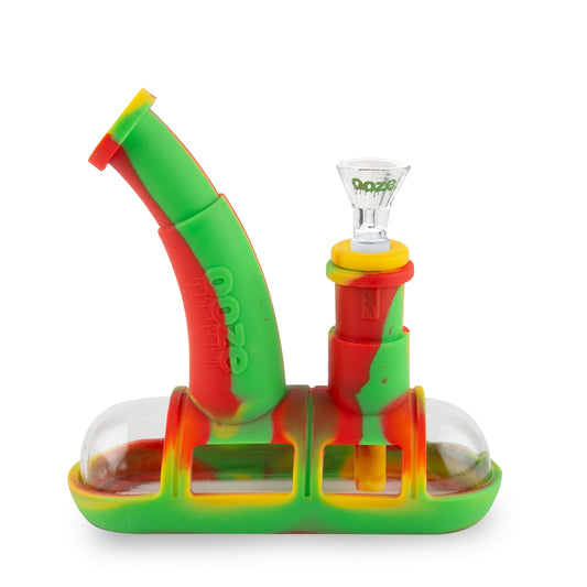 Ooze Steamboat Silicone Water Bubbler & Dab Rig - Rasta