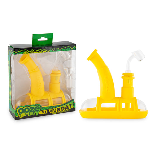 Ooze Steamboat Silicone Water Bubbler & Dab Rig - Mellow Yellow