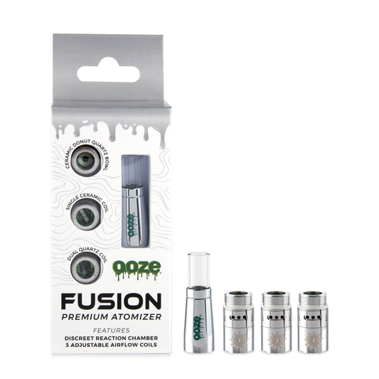 Ooze Fusion Vaporizer Replacement Atomizer 3-Pack + Mouthpiece - Cosmic Chrome
