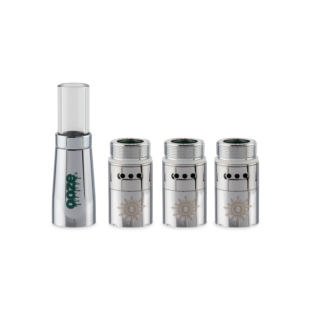 Ooze Fusion Vaporizer Replacement Atomizer 3-Pack + Mouthpiece - Cosmic Chrome
