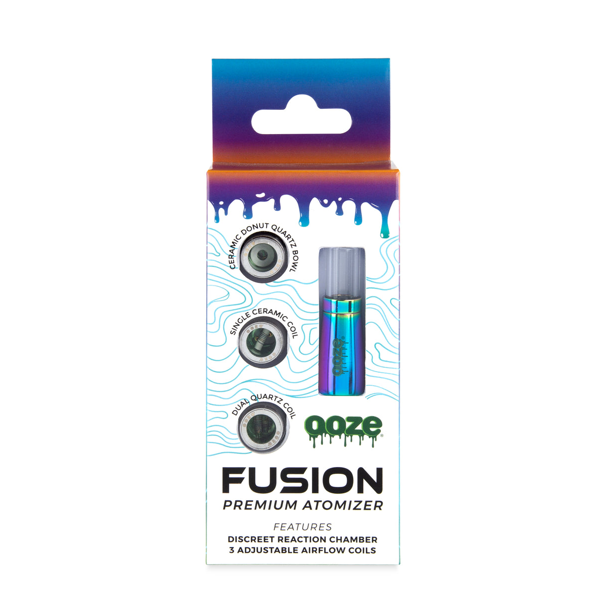 Ooze Fusion Vaporizer Replacement Atomizer 3-Pack + Mouthpiece - Rainbow