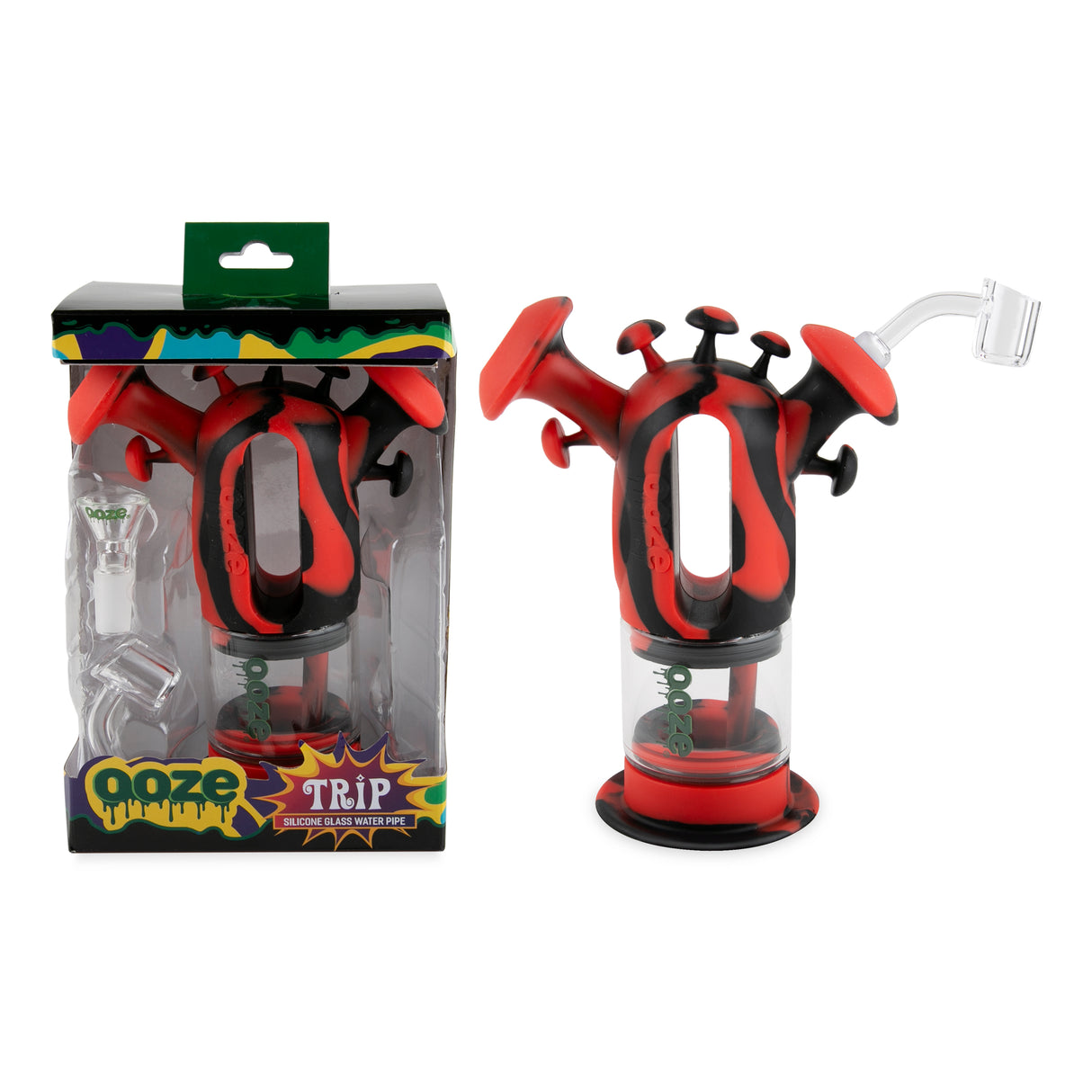 Ooze Trip Pipe Silicone Water Bubbler & Dab Rig - Lava