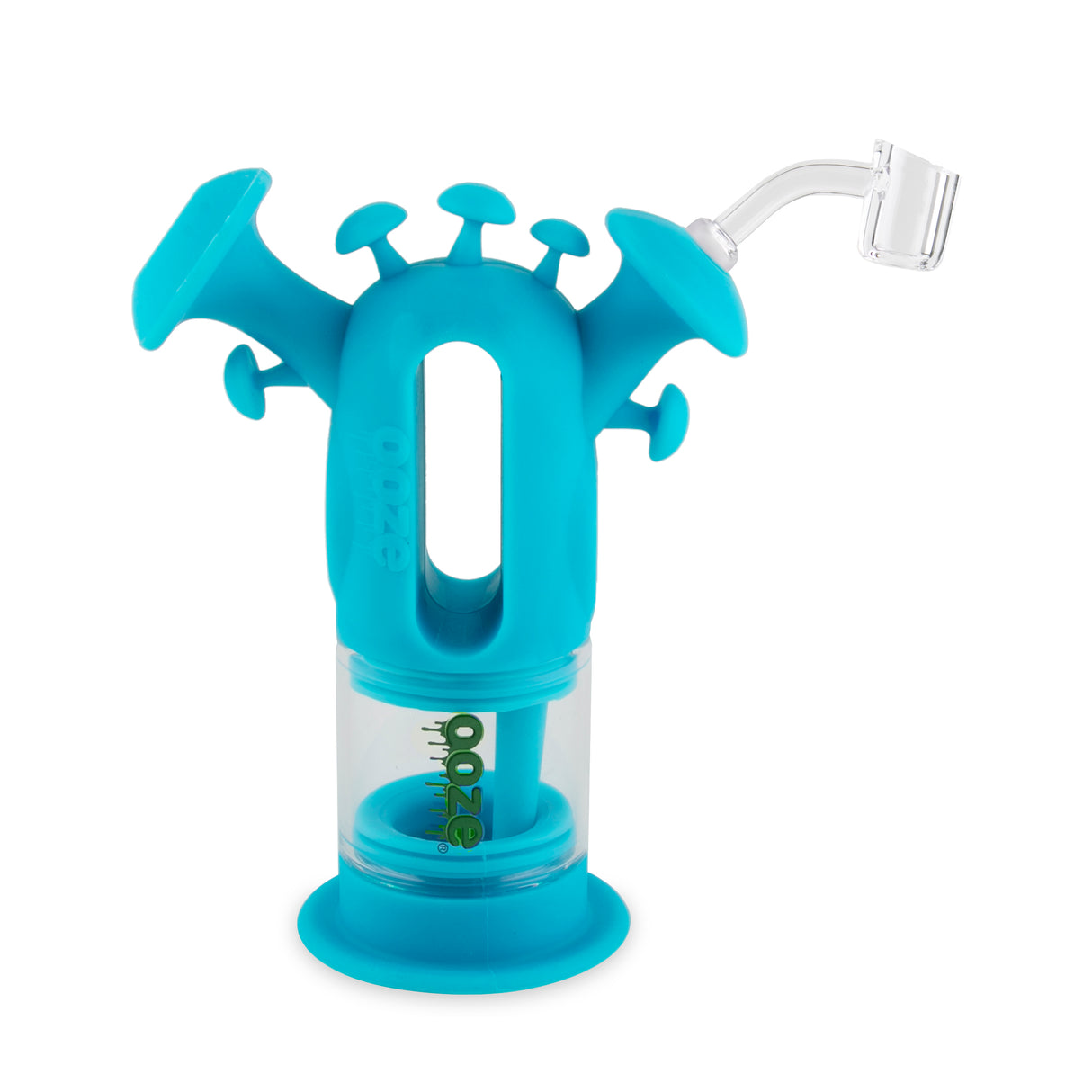 Ooze Trip Pipe Silicone Water Bubbler & Dab Rig - Aqua Teal