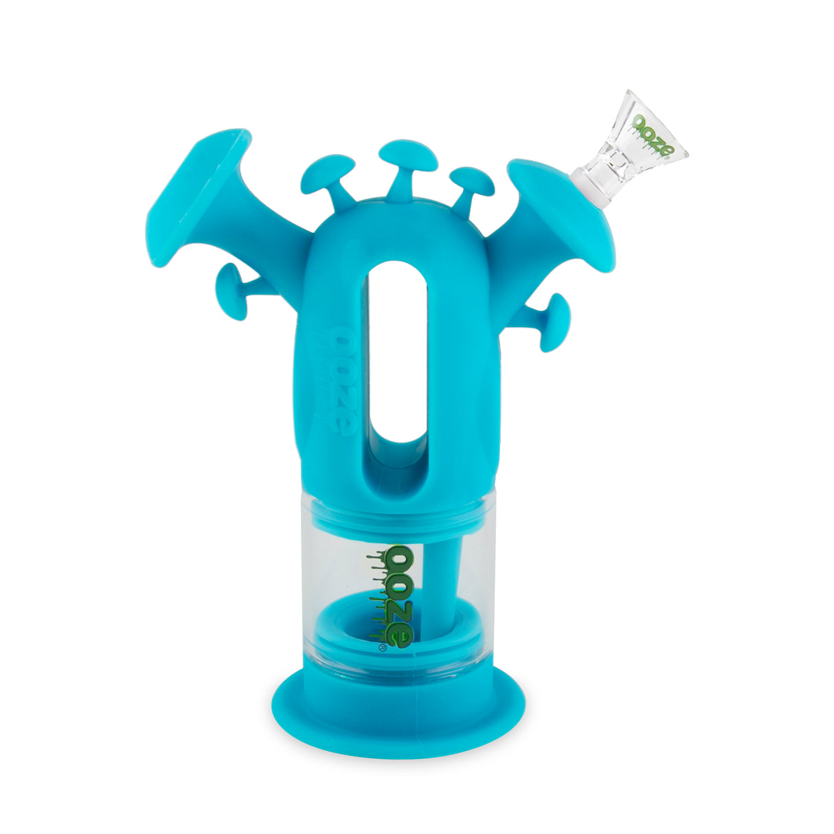 Ooze Trip Pipe Silicone Water Bubbler & Dab Rig - Aqua Teal