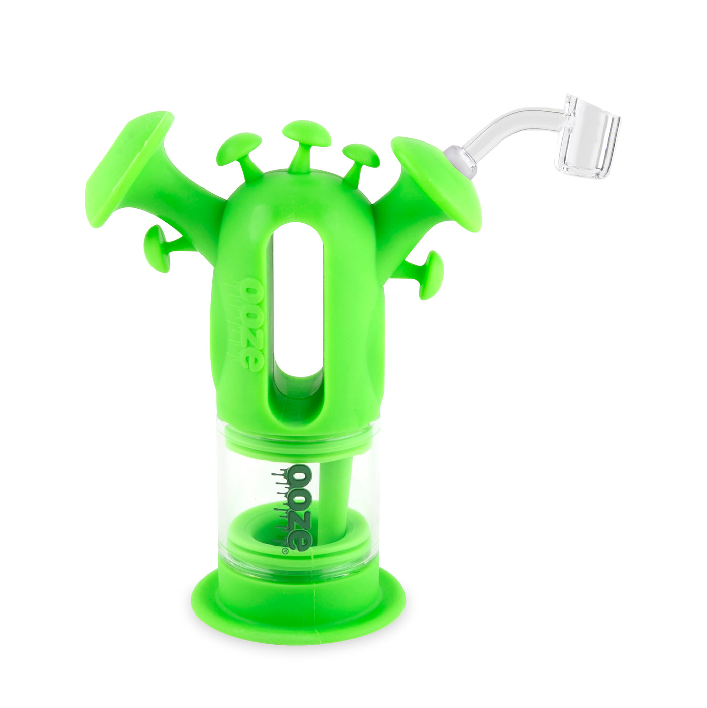 Ooze Trip Pipe Silicone Water Bubbler & Dab Rig - Slime Green