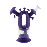 Purple silicone Trip mushroom bong with the glass bowl inserted