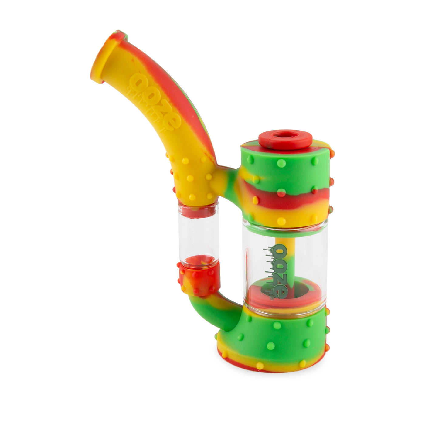 Ooze Stack Pipe Silicone Water Bubbler & Dab Rig - Rasta