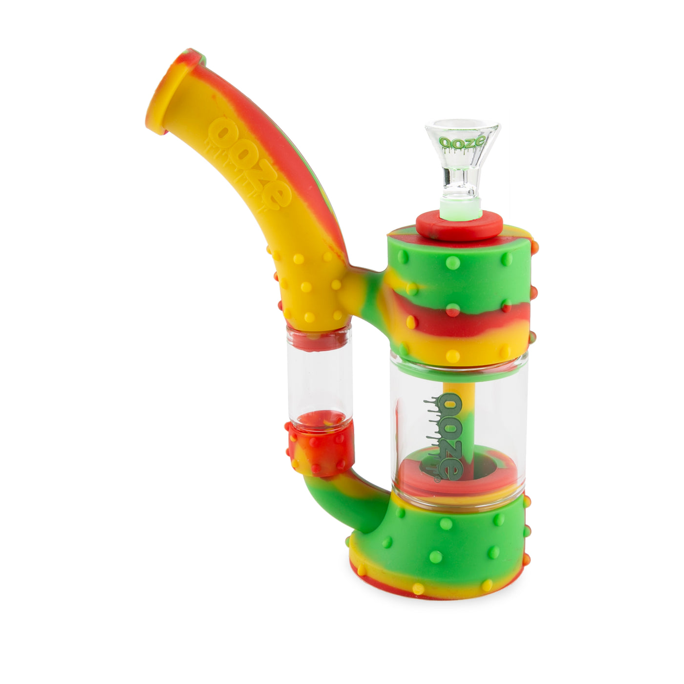 Ooze Stack Pipe Silicone Water Bubbler & Dab Rig - Rasta