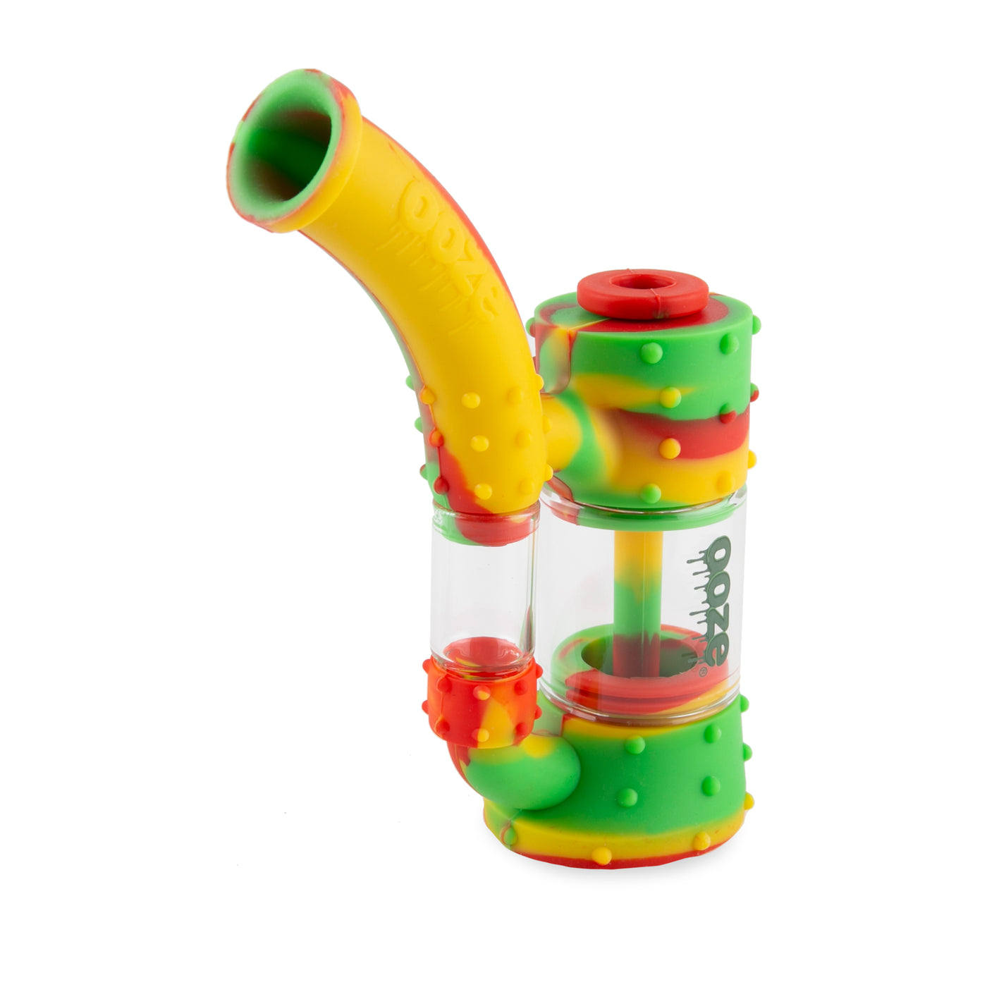 Ooze Stack Pipe Silicone Water Bubbler & Dab Rig - Rasta