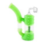 Ooze Stack Pipe Silicone Water Bubbler & Dab Rig - Green Glow