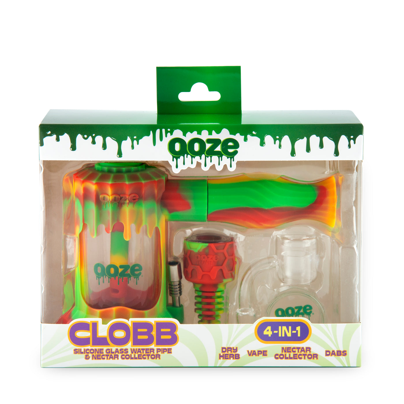 Clobb – Silicone Glass 4-in-1 Hybrid -  Rasta