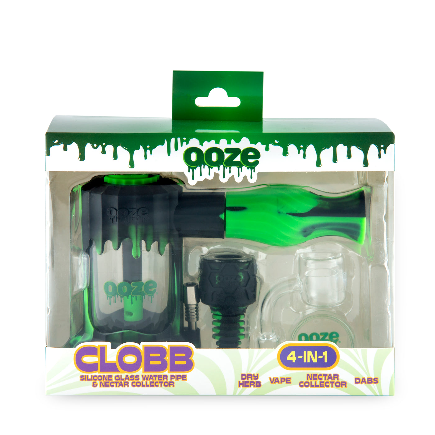 Ooze Clobb Water Pipe - Green & Black | Silicone Bongs & Dab Rigs Ooze Clobb Water Pipe - Green & Black | Silicone Bongs & Dab Rigs