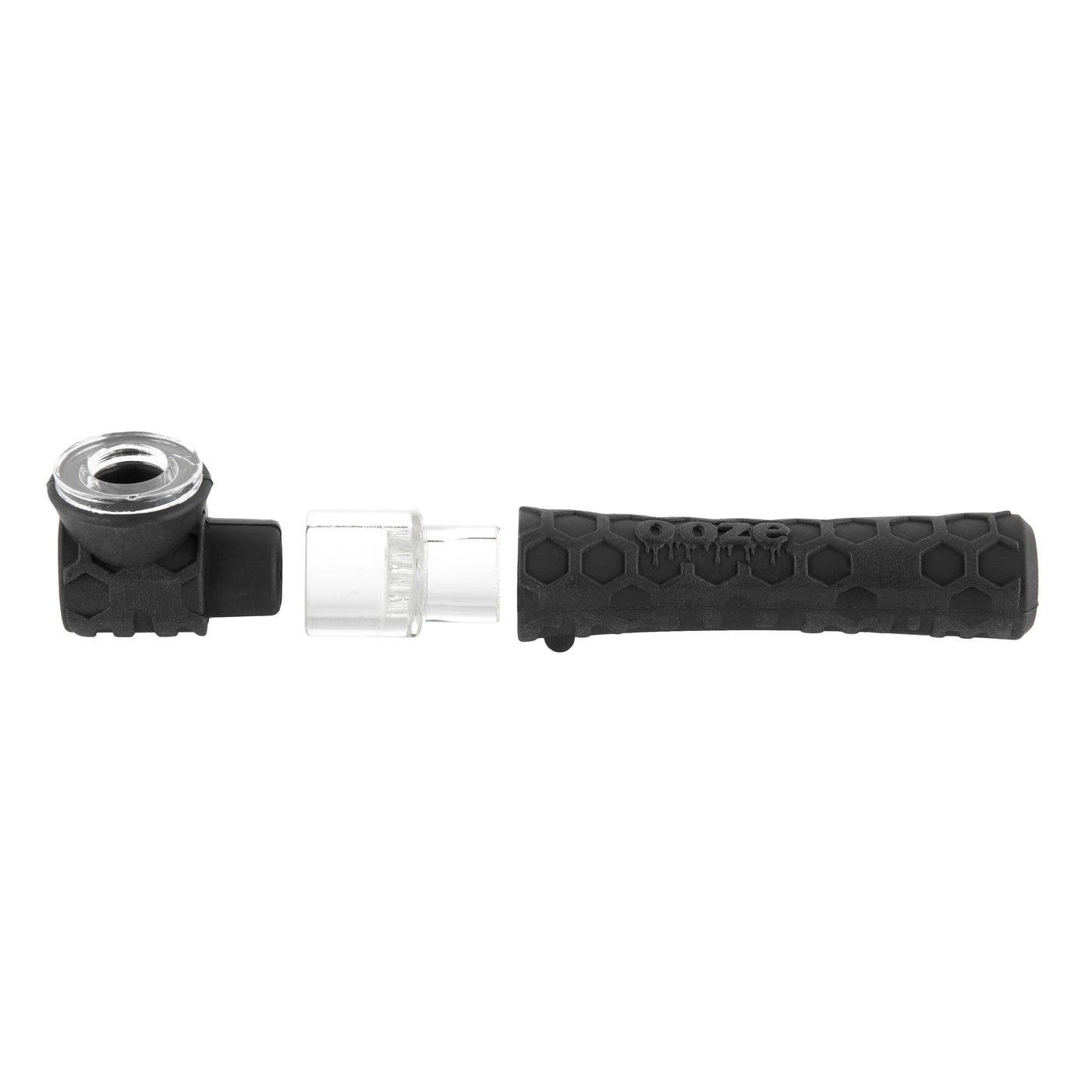 Ooze Piper Silicone Glass Hand Pipe & Chillum - Black